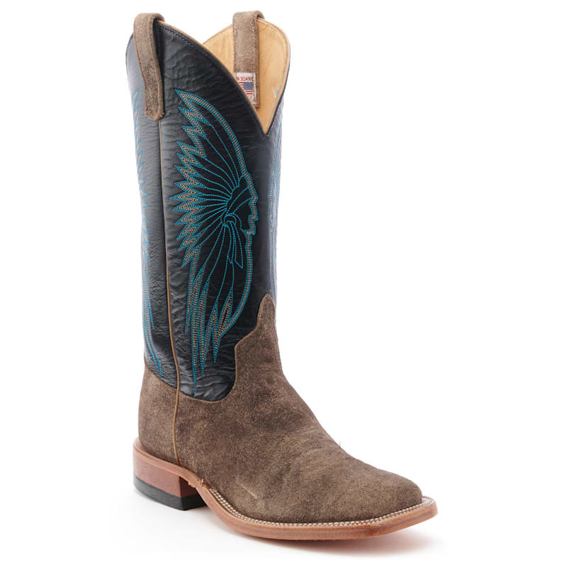 suede.anderson Anderson Bean Men's River Rock Gray Suede and Black Wide