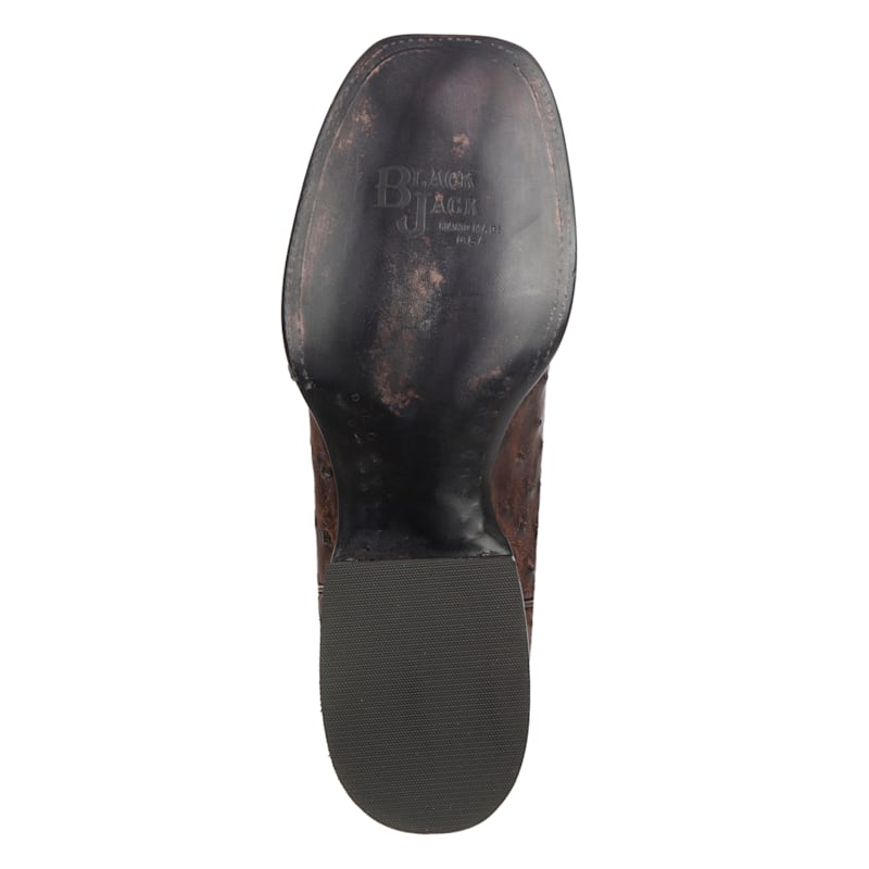 Black Jack Men's Burnished Brown Full Quill Ostrich Wide