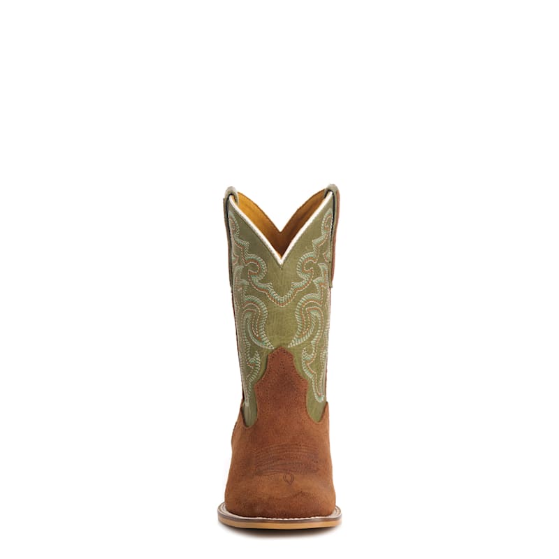 Cavender's Kids' Olive Green & Brown Roughout Suede Square