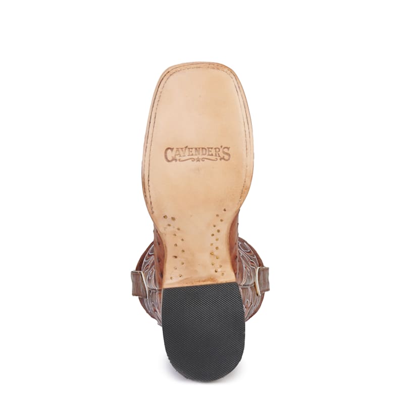 camel Cavender's Women's Honey Goat Leather and Cognac Full Quill