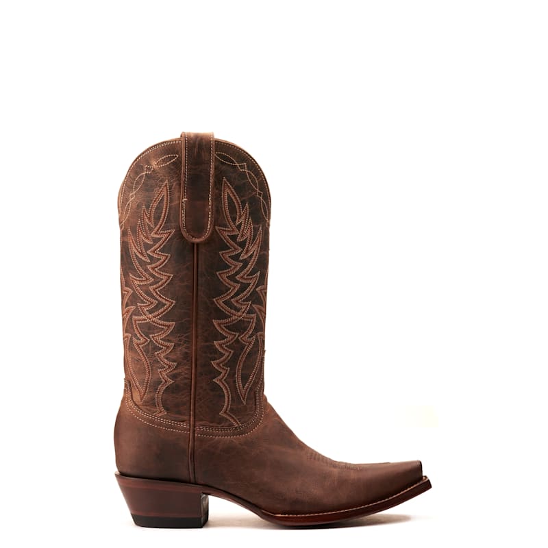 Cavender's Women's Burnished Tan Leather Snip Toe Cowboy