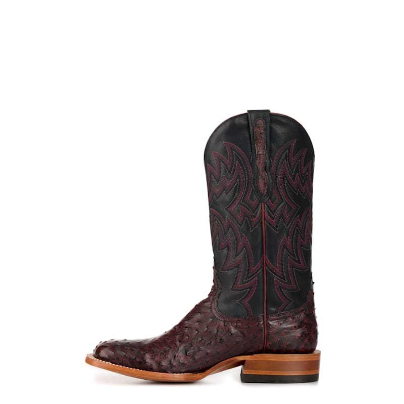 Cavender's Men's Black Cherry Full Quill Ostrich and Black