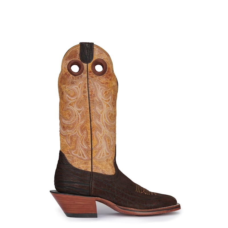 帽子 OHOTORO Round Toe Suede Boots Q8226331 WIDE SQUARE TOE SUEDE LEATHER TAN | Genuine Leather