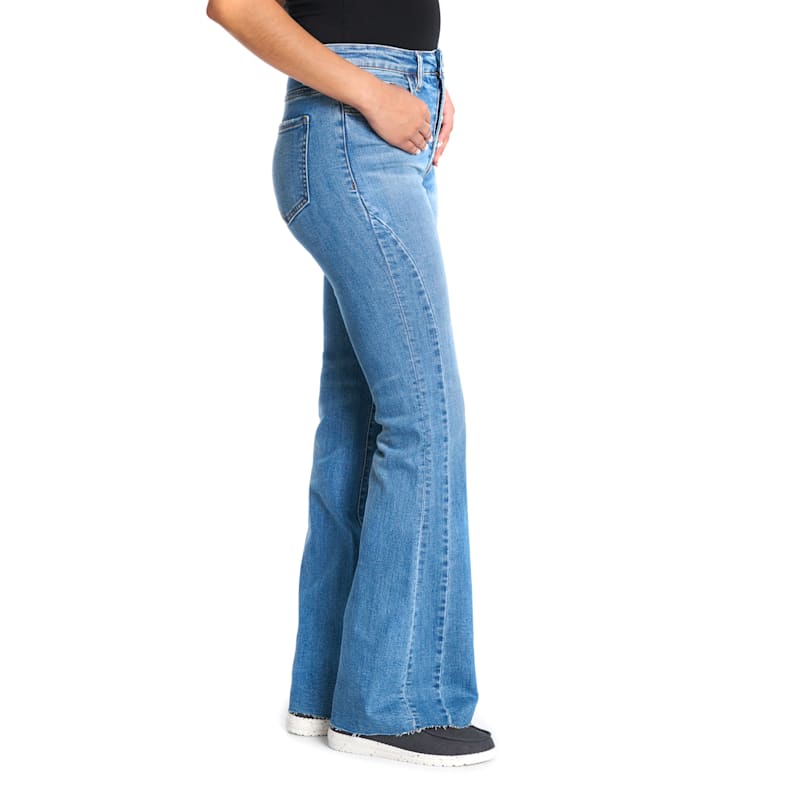 Jelly Jeans Women's Light Wash Button Fly Flare Jeans