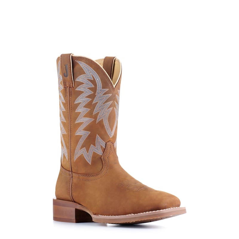 Justin Men's War Dog Brown Wide Square Toe Cowboy Boots