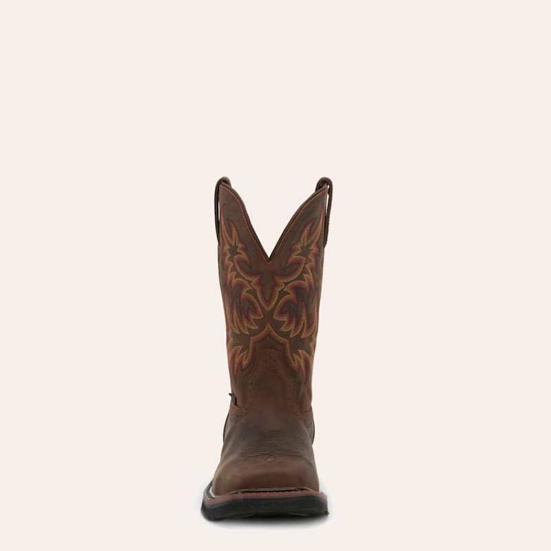 ＪOＥです。 Justin Men's Stampede Driller Dark Brown Waterproof Square