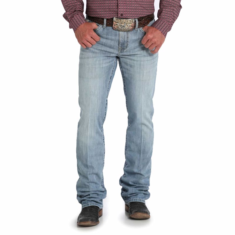 沖縄アダン＊495-501.染色415.422.406.432.392 Cinch Men's Ian Light Stone Wash Slim Fit Boot Cut Jeans