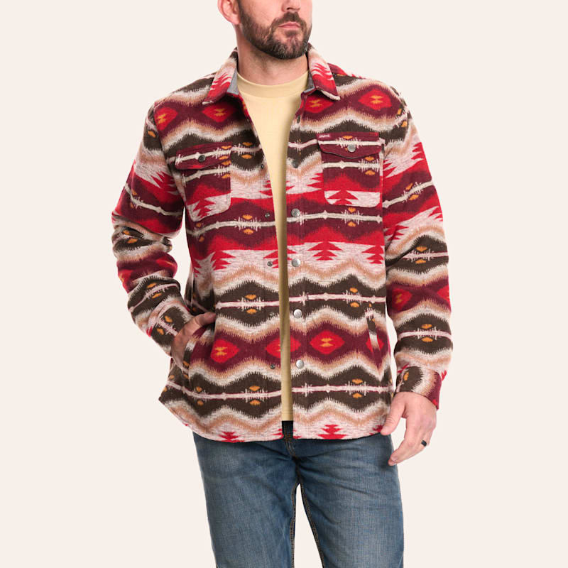Rafter C Men's Red Dirt Collection Coffee & Crimson Aztec