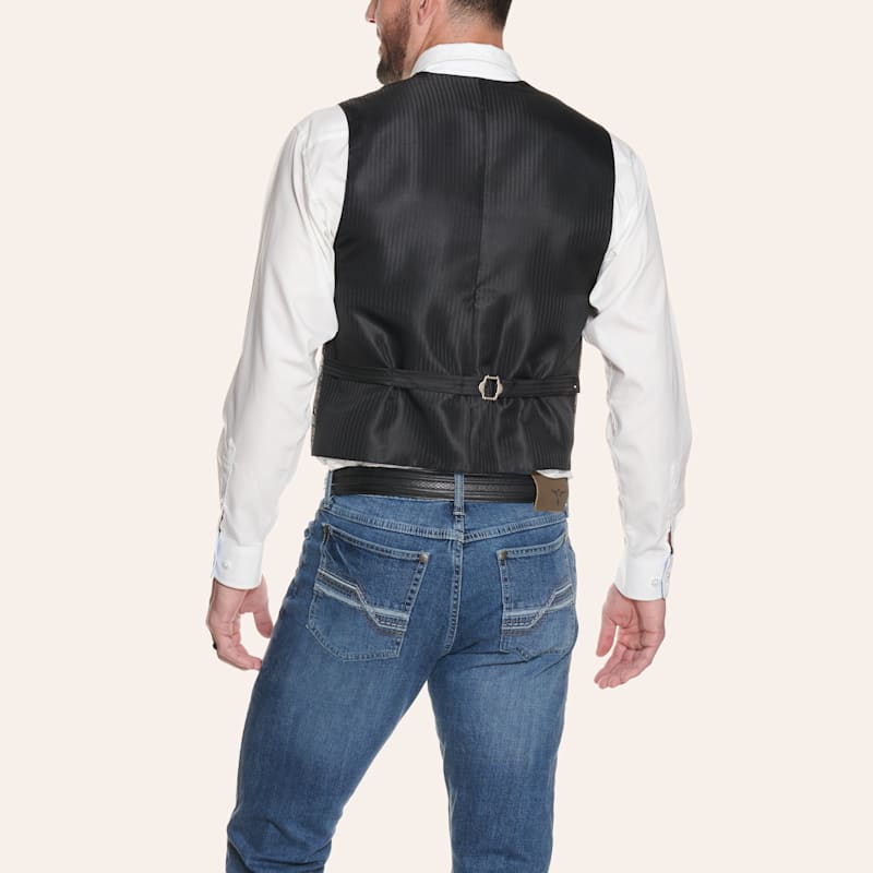 Scully Men's Rangewear Gray Paisley and Black Western Vest