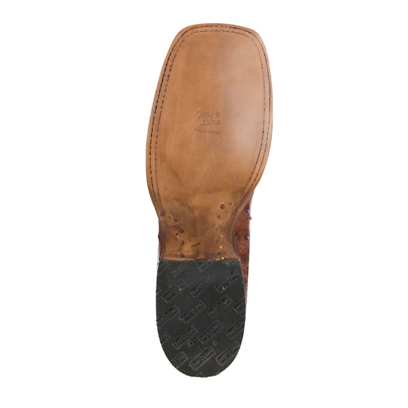 Tony Lama Men's Tan and Brandy Full Quill Ostrich Wide