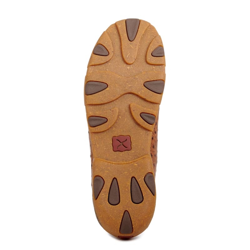 Twisted X Men's Cognac Ostrich Print Driving Moccasin Casual