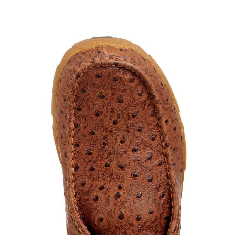 Twisted X Men's Cognac Ostrich Print Driving Moccasin Casual