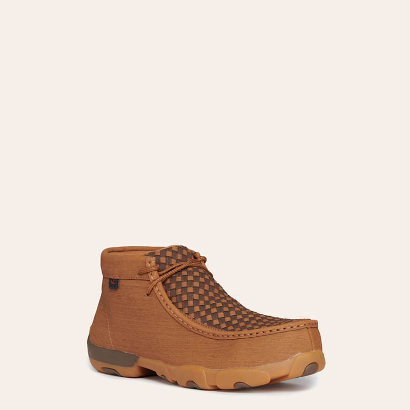 Cocoa　0603 Twisted X Men's Clay and Cocoa Brown Basket Weave Lace Up