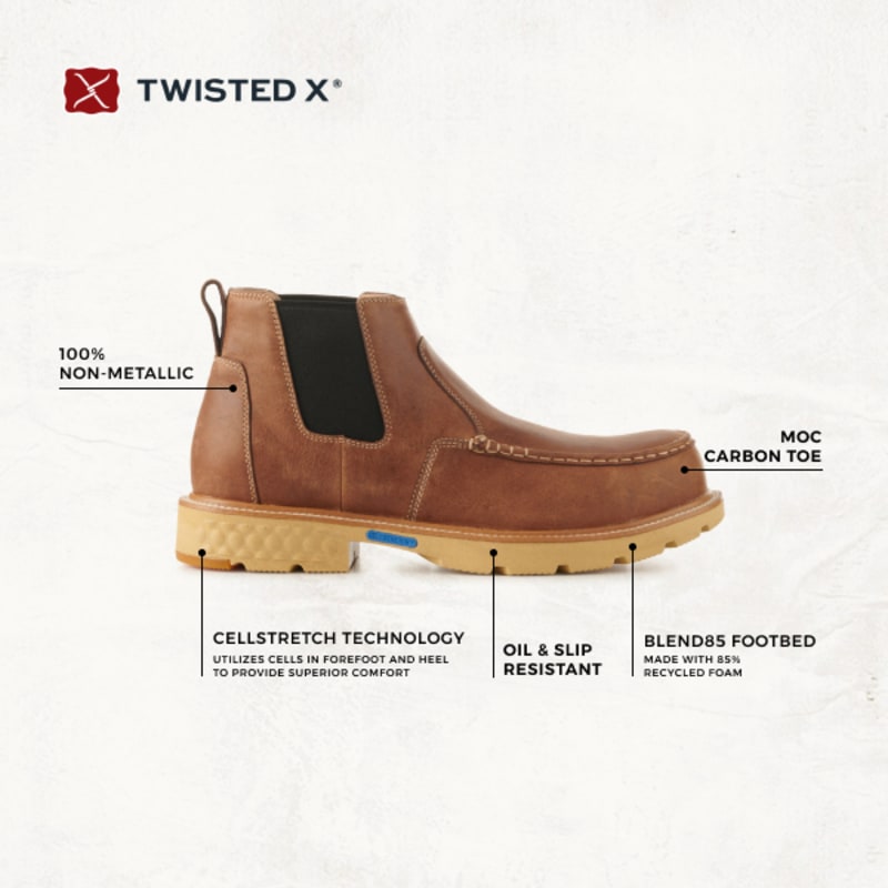 Twisted X Men's Ginger CellStretch Moc Nano Composite Toe