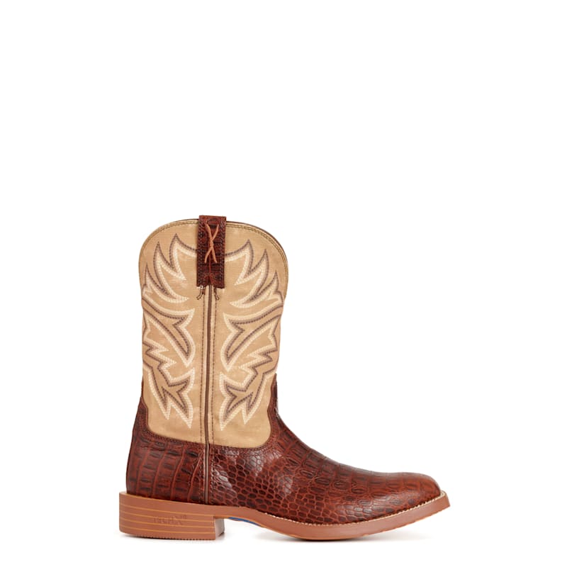 Twisted X Men's Tech X Ginger Caiman Print and Pearl Wide