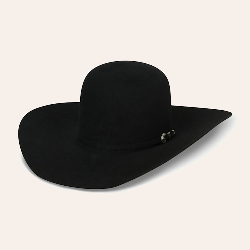 Rodeo King 7X Open Crown Black Felt Cowboy Hat