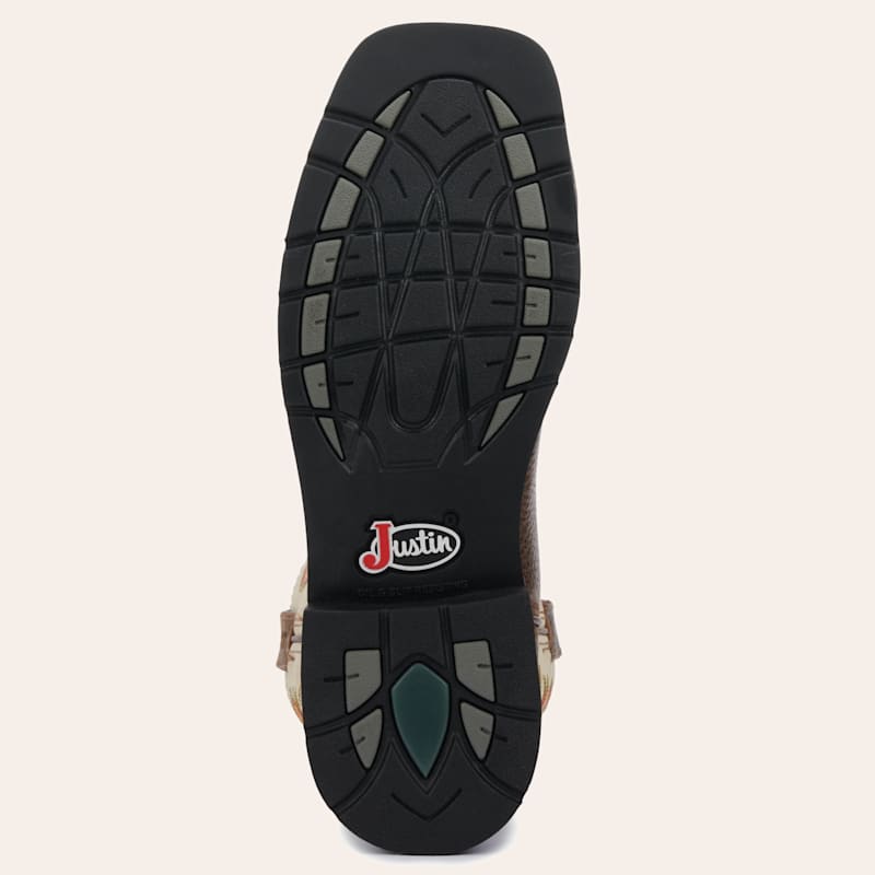 Justin Men's Stampede Driller Rich Brown and Ivory Square Steel